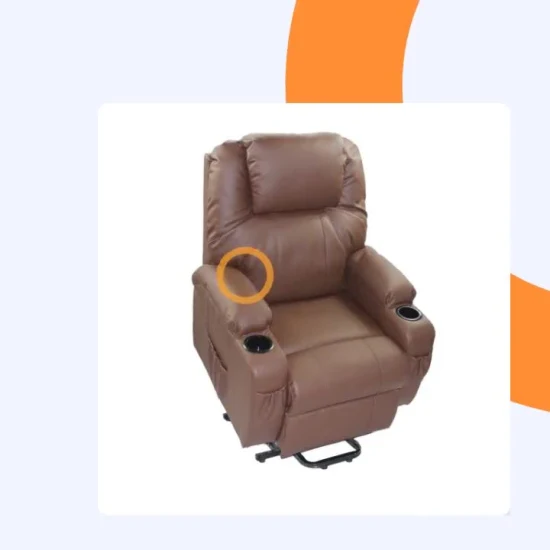 ISO-zugelassenes Sofa mit zwei einzelnen deutschen Okin-Motor-Massageliftsesseln, Sofas, Liegestühlen und elektrischen Sesseln